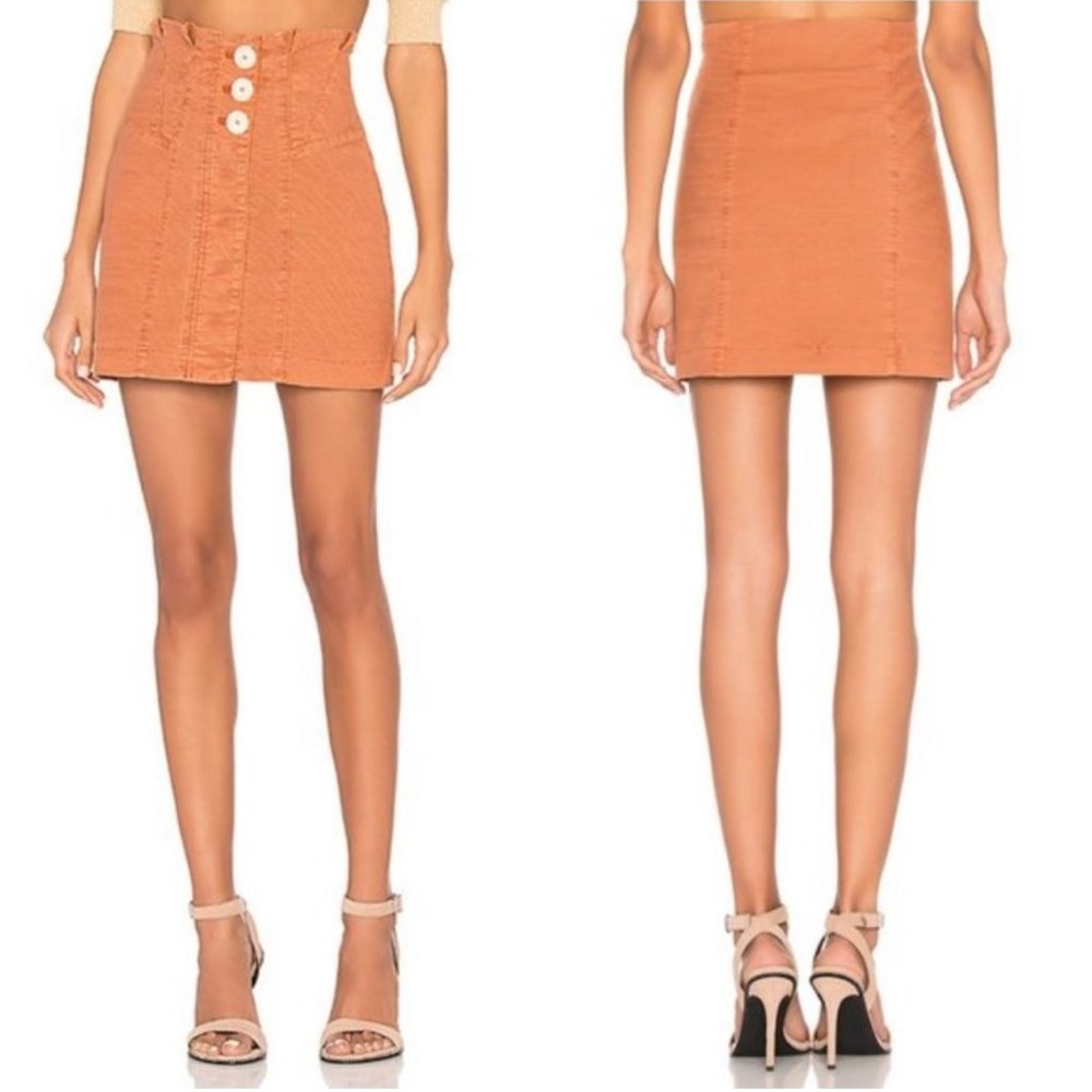Free people every minute every hour Burt orange mini skirt nobe adobe